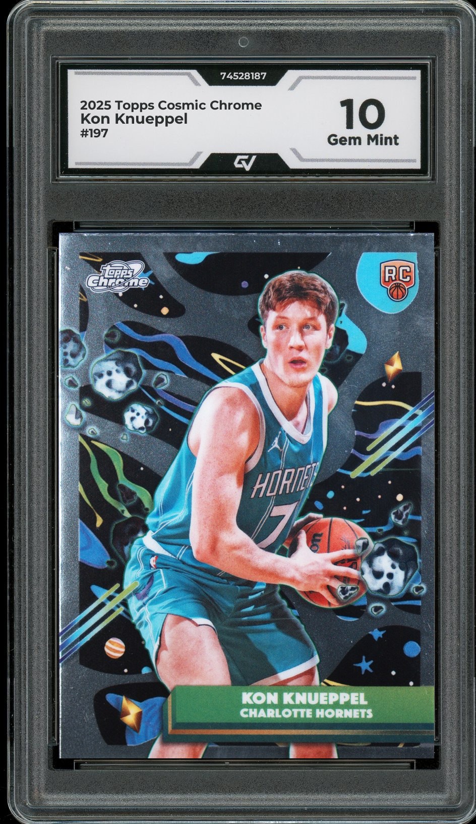 2025 Topps Cosmic Chrome #197 Kon Knueppel Rookie Card RC Graded 10 Gem Mint - Front