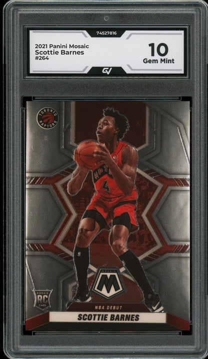 2021 Panini Mosaic #264 Scottie Barnes Rookie Card RC Graded 10 Gem Mint - Front