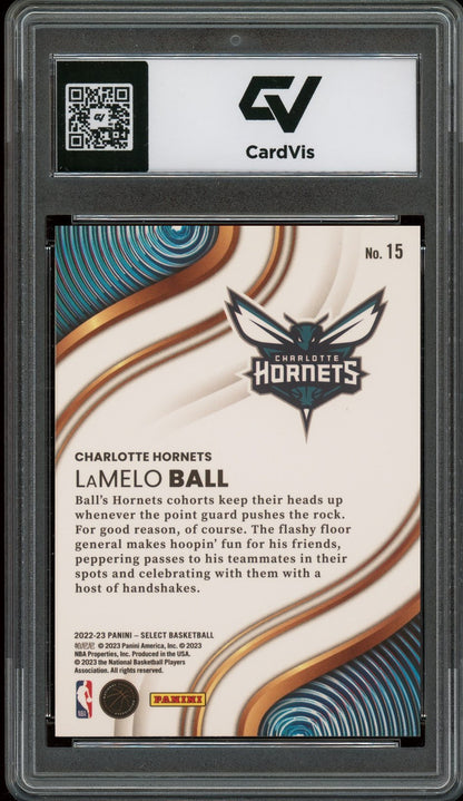 2022 Panini Select #15 Lamelo Ball Unstoppable Graded 10 Gem Mint - Back
