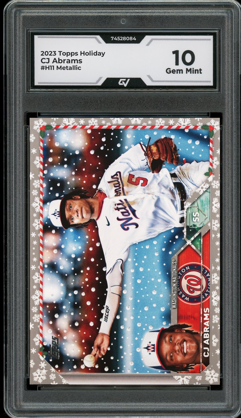 2023 Topps Holiday #H11 CJ Abrams Metallic Graded 10 Gem Mint - Front
