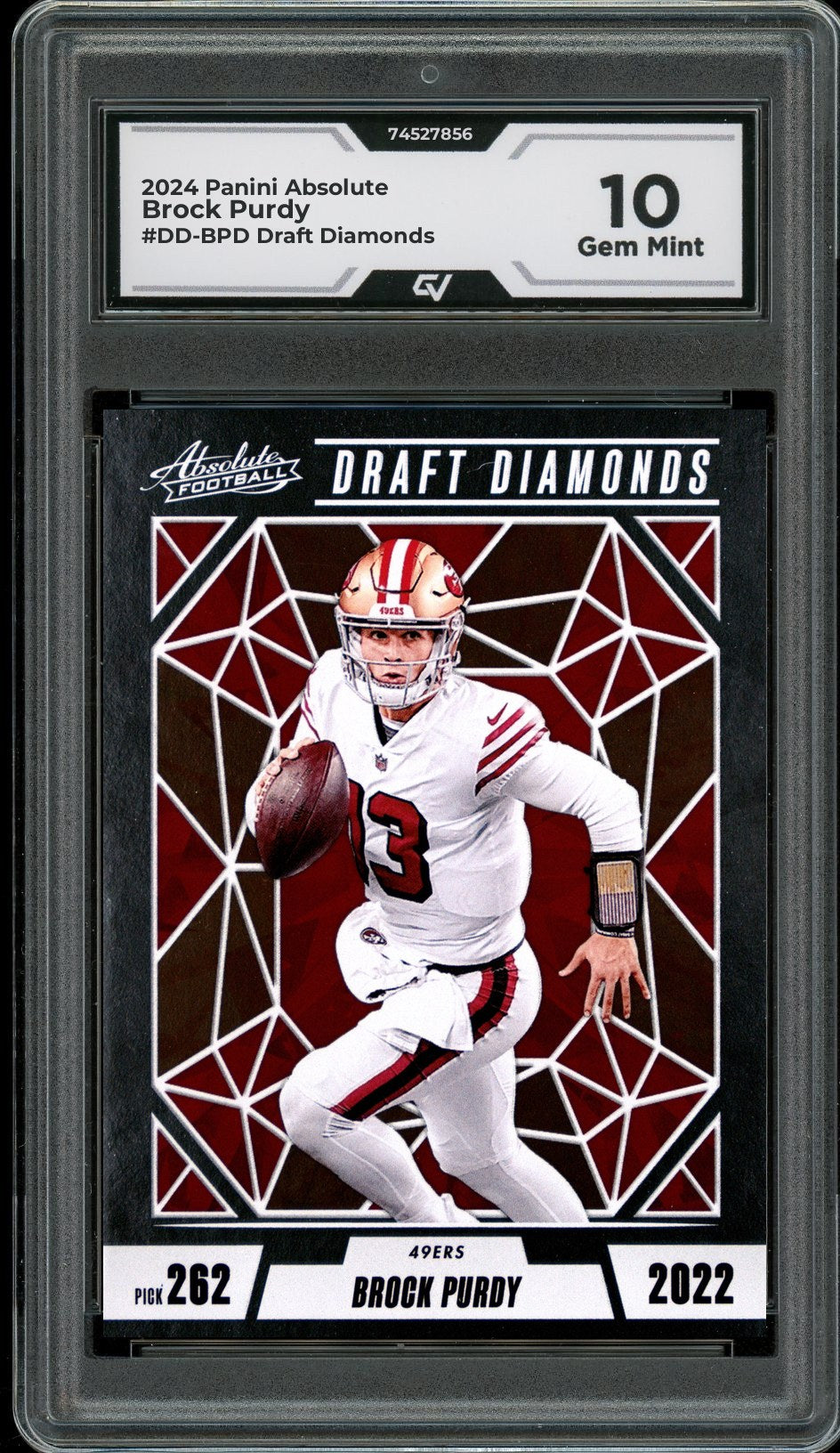 2024 Panini Absolute #DD-BPD Brock Purdy Draft Diamonds Graded 10 Gem Mint - Front
