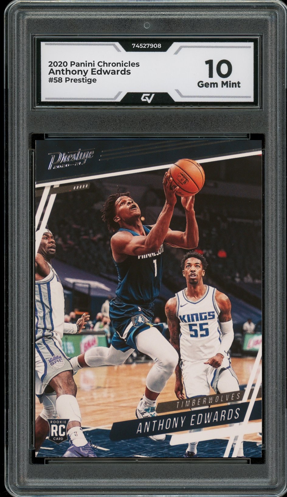 2020 Panini Chronicles #58 Anthony Edwards Prestige Rookie Card RC Graded 10 Gem Mint - Front