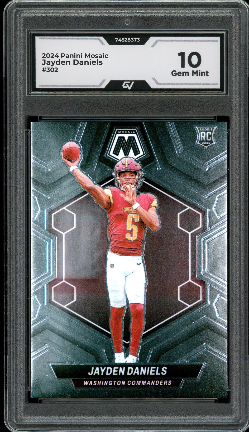 2024 Panini Mosaic #302 Jayden Daniels Rookie Card RC Graded 10 Gem Mint - Front