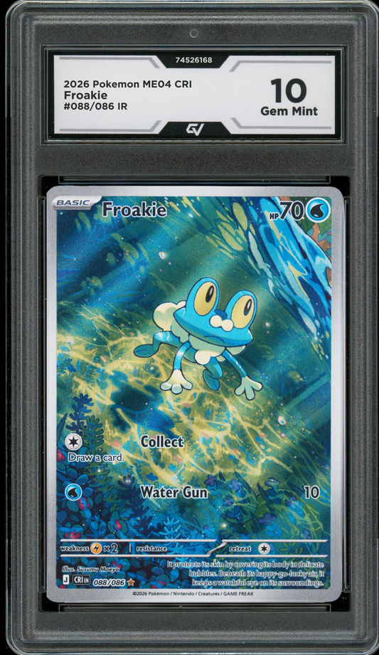 2026 Pokemon ME04 Chaos Rising #088/086 Froakie IR Graded 10 Gem Mint