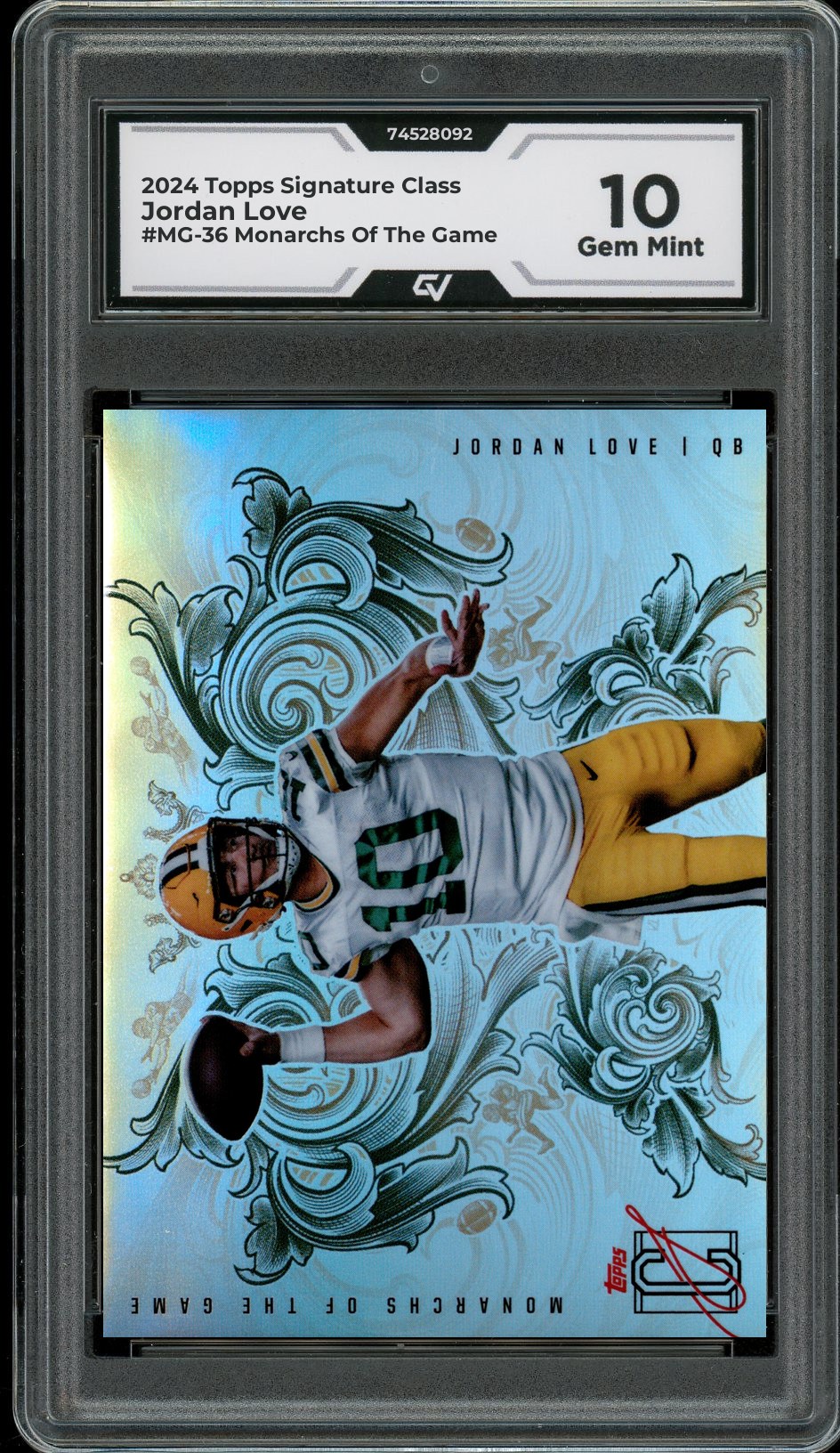 2024 Topps Signature Class #MG-36 Jordan Love Monarchs Of The Game Graded 10 Gem Mint - Front