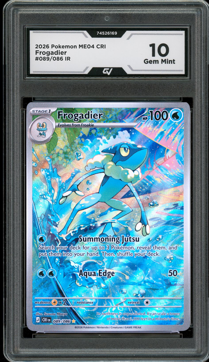 2026 Pokemon ME04 Chaos Rising #089/086 Frogadier IR Graded 10 Gem Mint