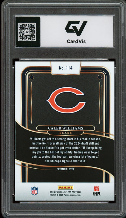 2024 Panini Select #114 Caleb Williams Rookie Card RC Graded 10 Gem Mint - Back