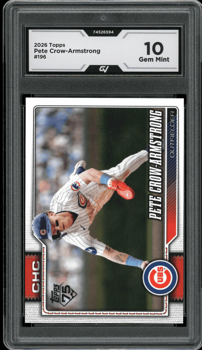 2026 Topps #196 Pete Crow-Armstrong Graded 10 Gem Mint