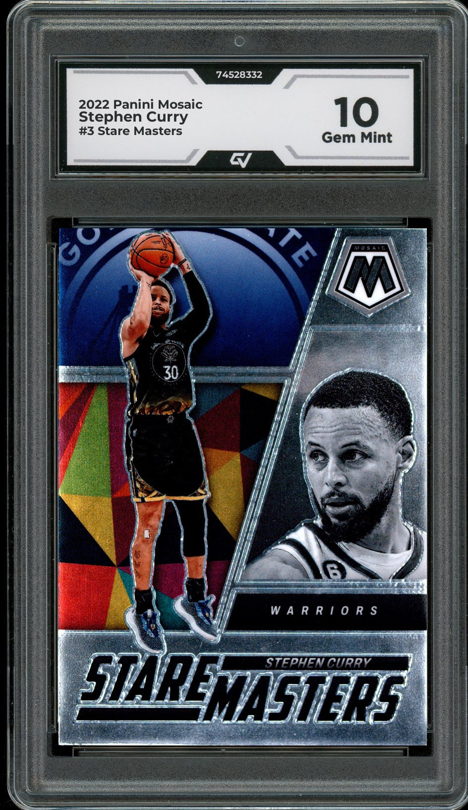 2022 Panini Mosaic #3 Stephen Curry Stare Masters Graded 10 Gem Mint - Front