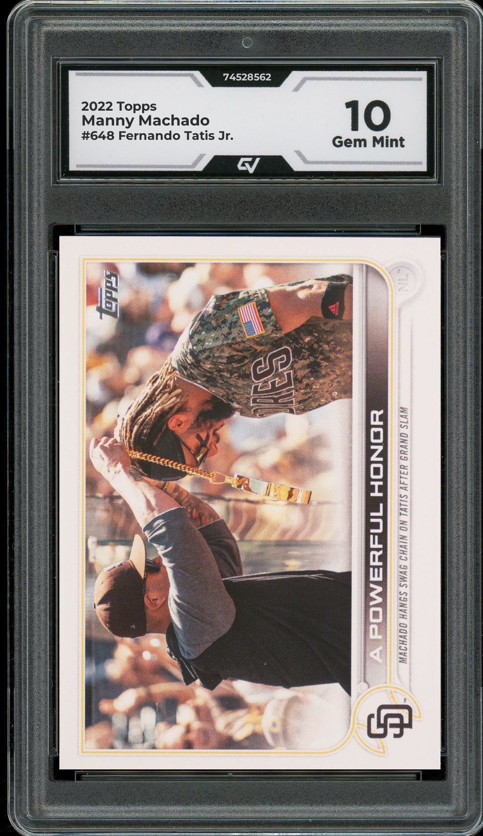 2022 Topps #648 Manny Machado Fernando Tatis Jr. Graded 10 Gem Mint - Front