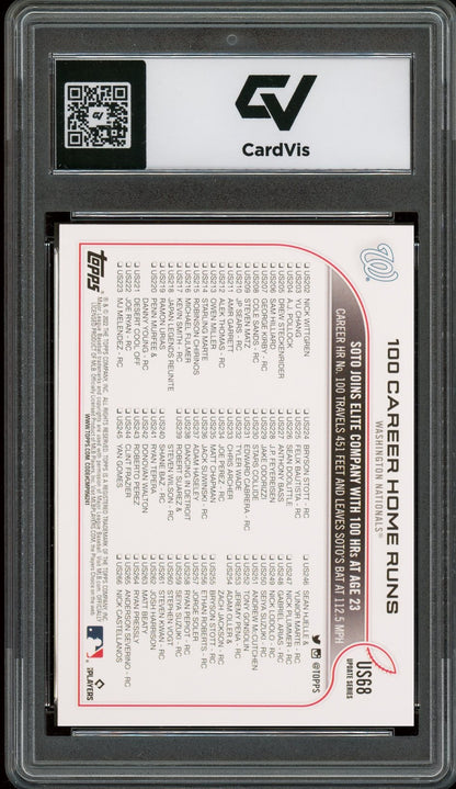 2022 Topps Update #US86 Juan Soto Graded 10 Gem Mint - Back