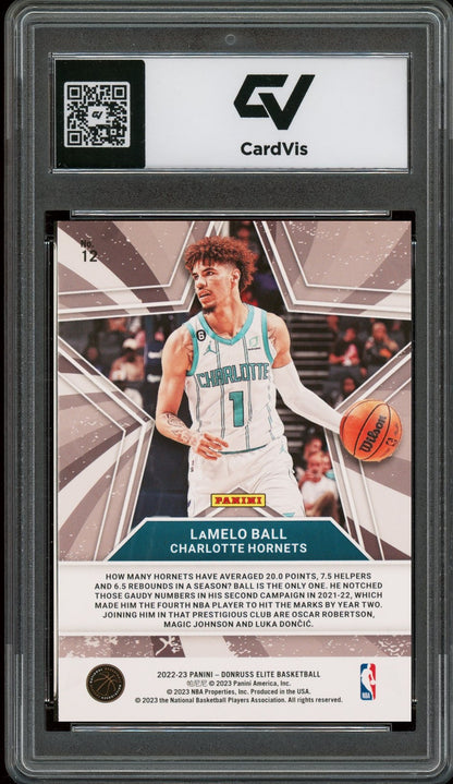 2022 Panini Donruss Elite #12 Lamelo Ball Star Status Graded 10 Gem Mint - Back