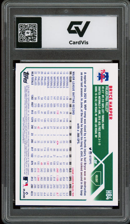 2023 Topps Holiday #H84 Bryce Harper Graded 10 Gem Mint - Back