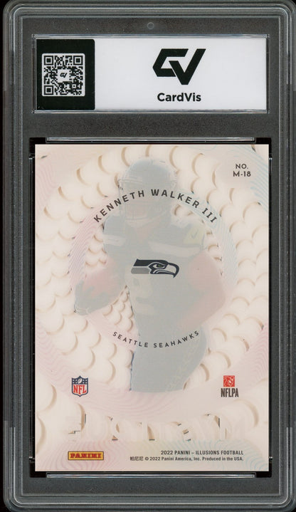 2022 Panini Illusions #M-18 Kenneth Walker III Mystique Rookie Card RC Graded 10 Gem Mint - Back