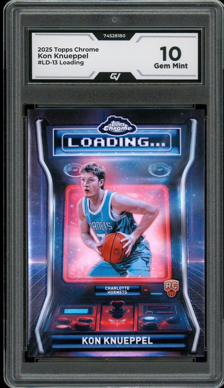 2025 Topps Chrome #LD-13 Kon Knueppel Loading Rookie Card RC Graded 10 Gem Mint - Front