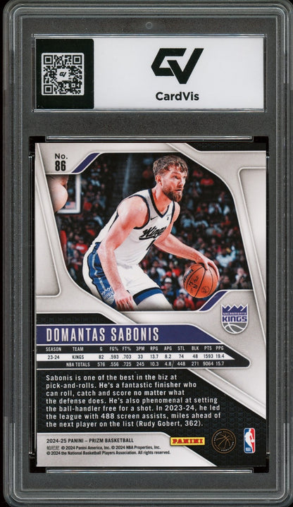 2024 Panini Prizm #86 Domantas Sabonis Graded 10 Gem Mint - Back