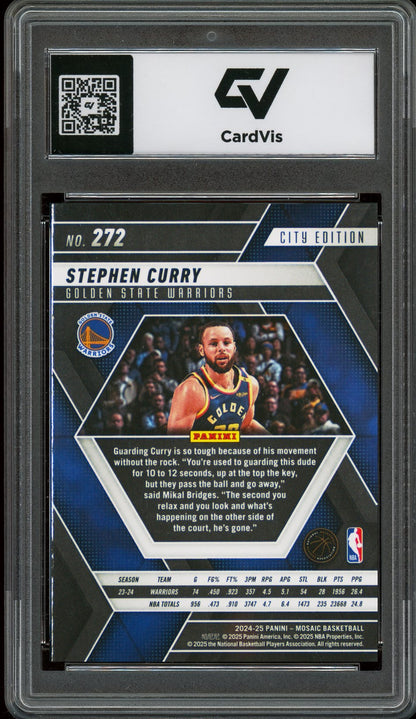 2024 Panini Mosaic #272 Stephen Curry Graded 10 Gem Mint - Back