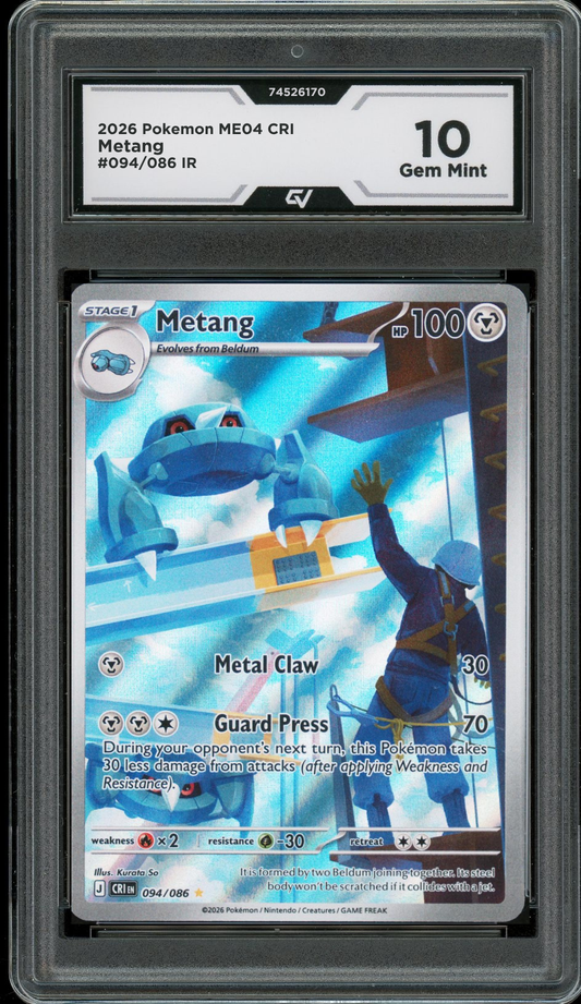 2026 Pokemon ME04 Chaos Rising #094/086 Metang IR Graded 10 Gem Mint