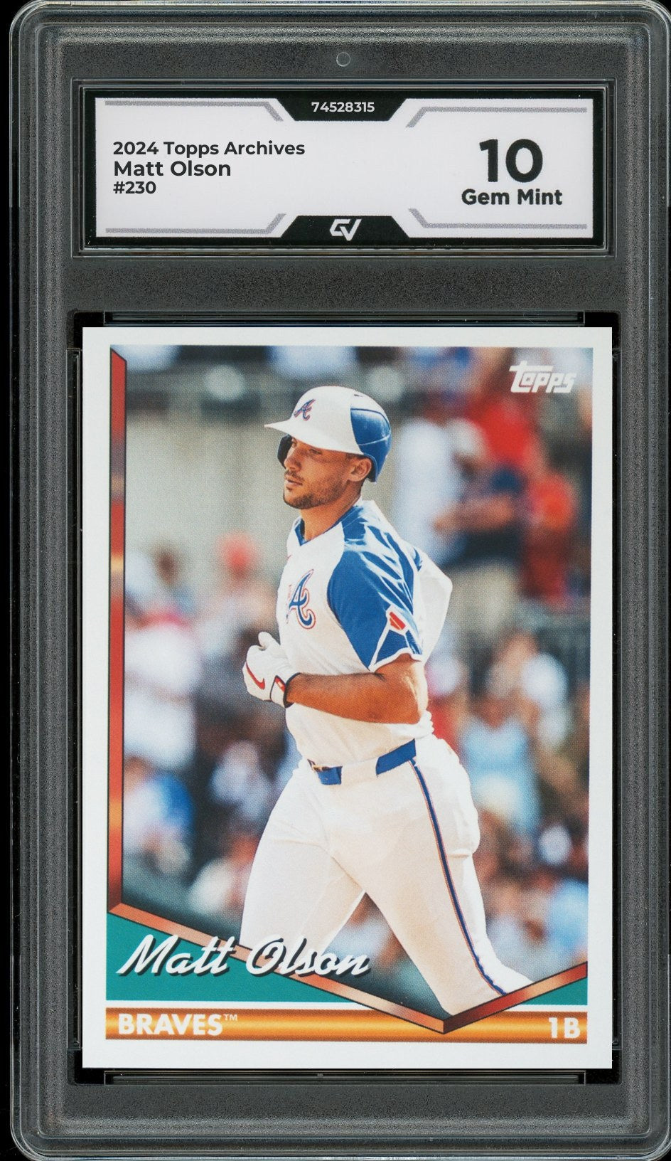 2024 Topps Archives #230 Matt Olson Graded 10 Gem Mint - Front