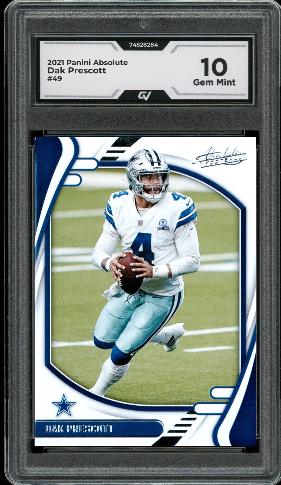 2021 Panini Absolute #49 Dak Prescott Graded 10 Gem Mint - Front