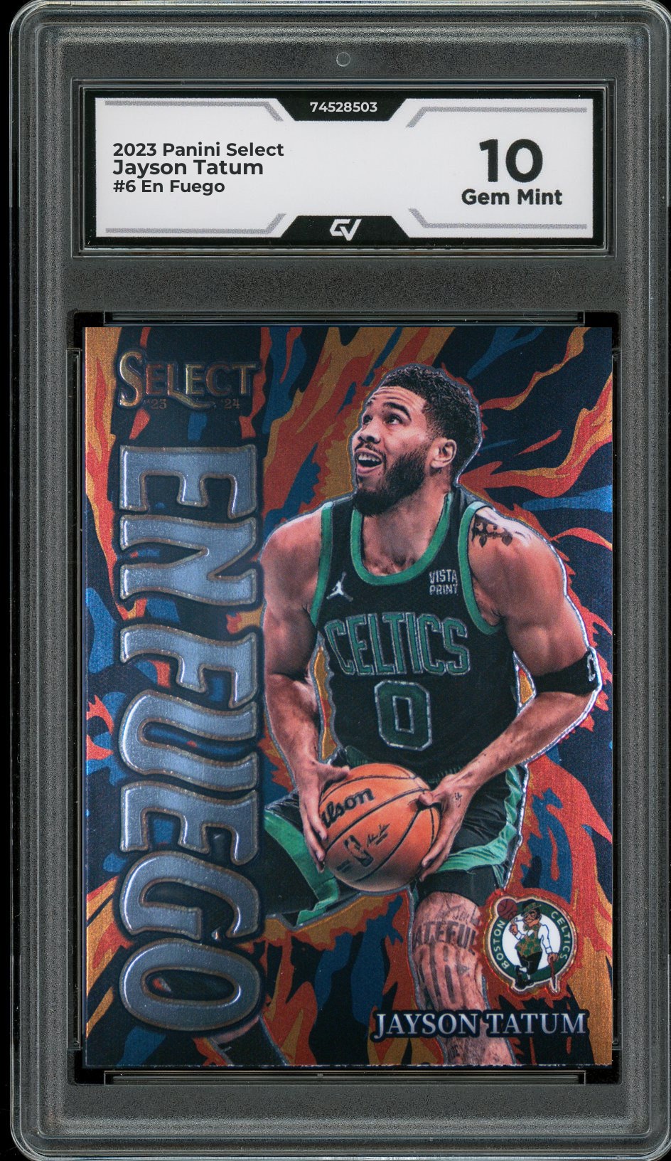 2023 Panini Select #6 Jayson Tatum En Fuego Graded 10 Gem Mint - Front