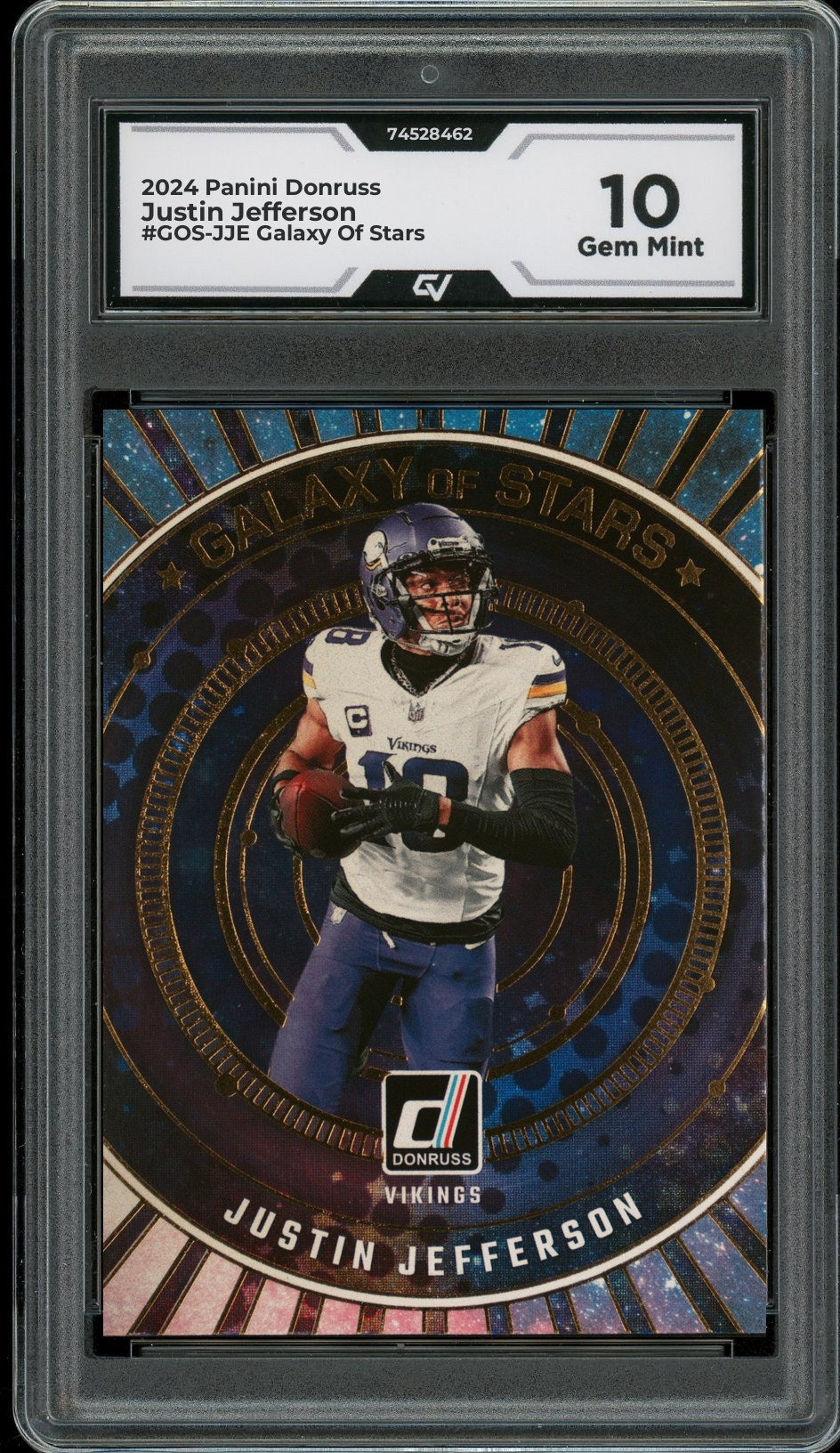 2024 Panini Donruss #GOS-JJE Justin Jefferson Galaxy Of Stars Graded 10 Gem Mint - Front