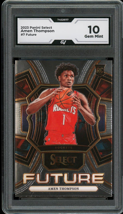 2023 Panini Select #7 Amen Thompson Future Rookie Card RC Graded 10 Gem Mint - Front