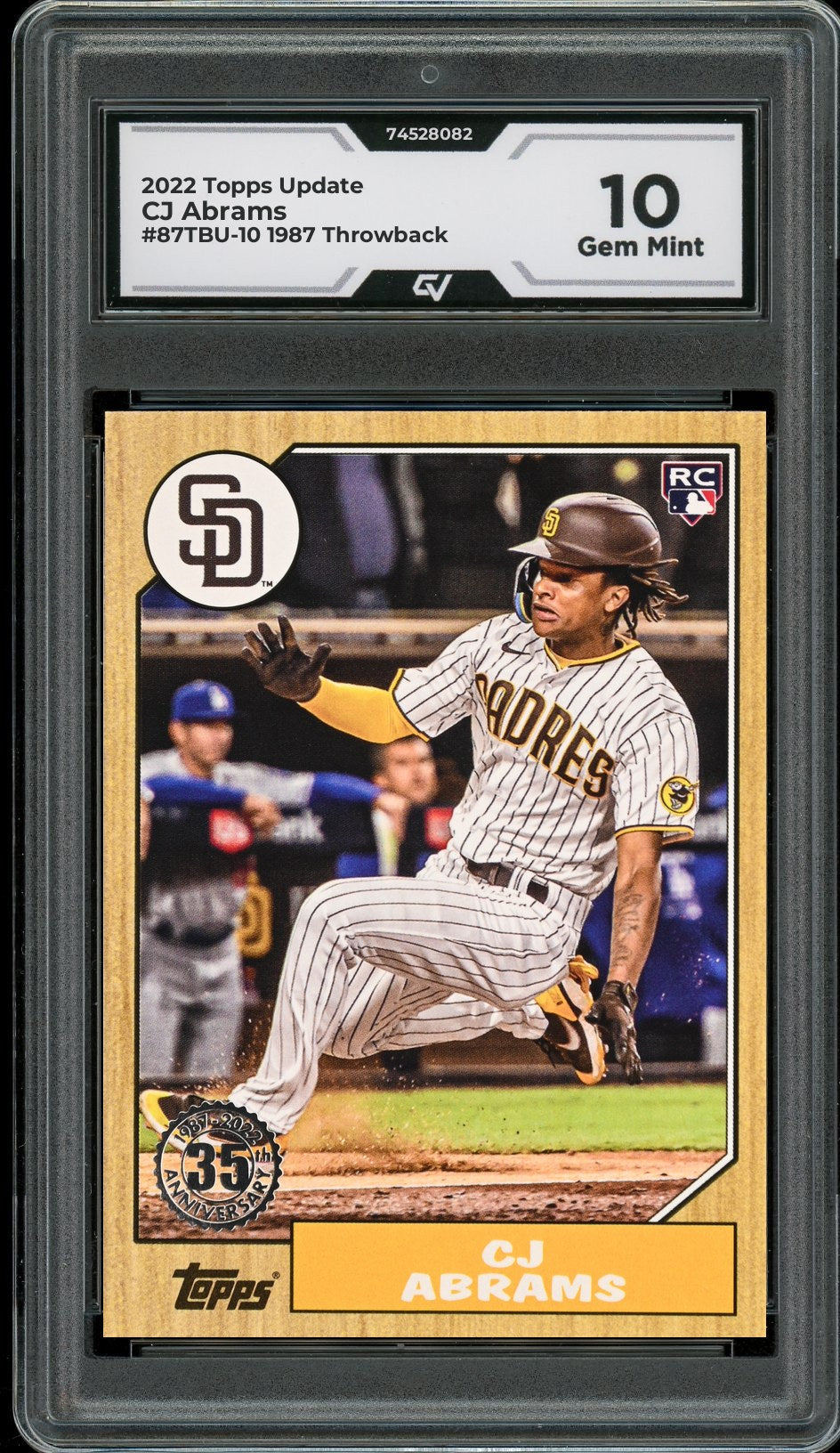 2022 Topps Update #87TBU-10 CJ Abrams 1987 Throwback Rookie Card RC Graded 10 Gem Mint - Front