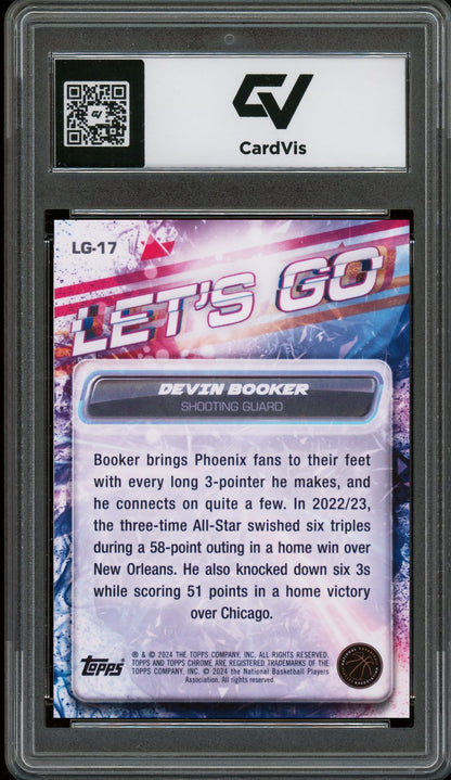 2023 Topps Chrome #LG-17 Devin Booker Lets Go Graded 10 Gem Mint - Back