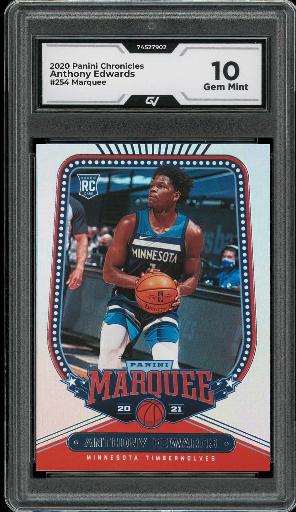 2020 Panini Chronicles #254 Anthony Edwards Marquee Rookie Card RC Graded 10 Gem Mint - Front