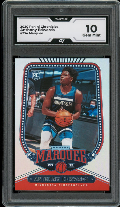 2020 Panini Chronicles #254 Anthony Edwards Marquee Rookie Card RC Graded 10 Gem Mint - Front