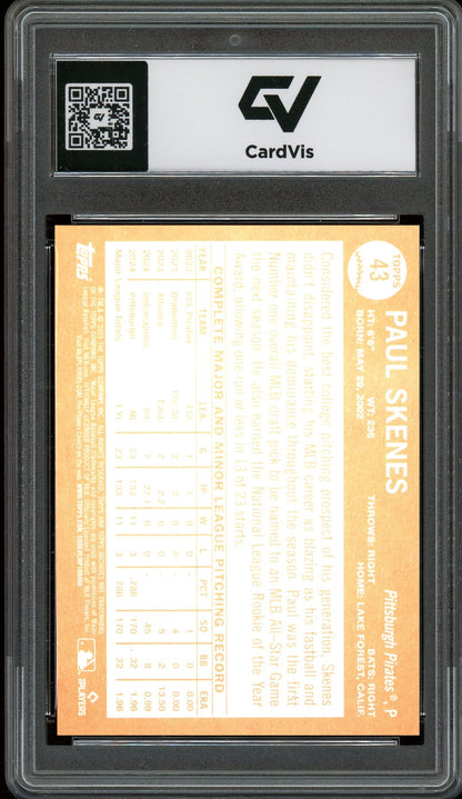 2025 Topps Archives #43 Paul Skenes Graded 10 Gem Mint - Back