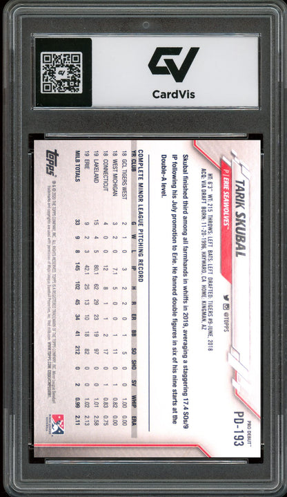 2020 Topps Pro Debut #PD-193 Tarik Skubal Graded 10 Gem Mint - Back
