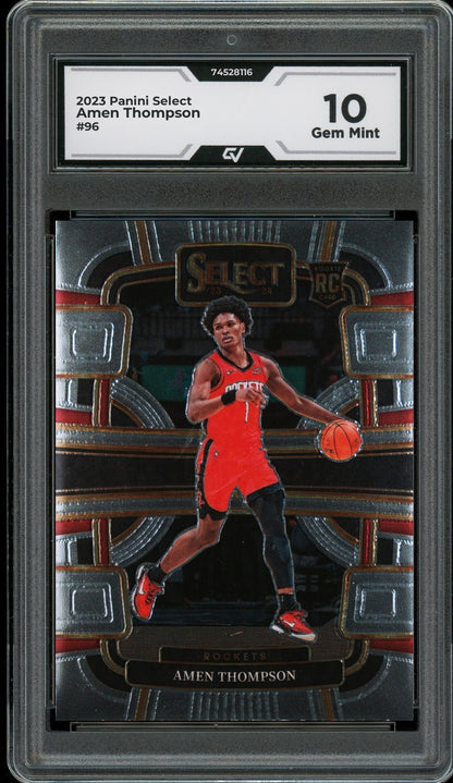 2023 Panini Select #96 Amen Thompson Rookie Card RC Graded 10 Gem Mint - Front