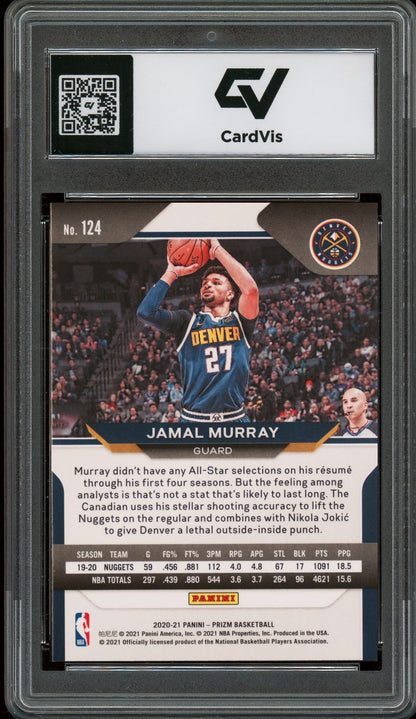 2020 Panini Prizm #124 Jamal Murray Graded 10 Gem Mint - Back
