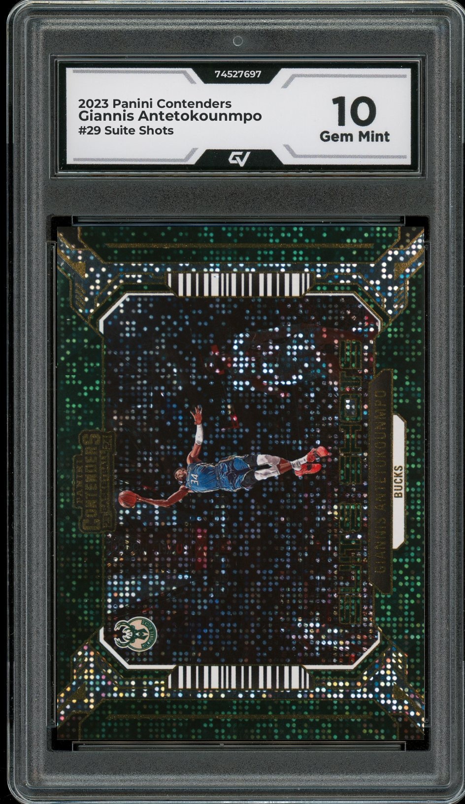 2023 Panini Contenders #29 Giannis Antetokounmpo Suite Shots Graded 10 Gem Mint - Front