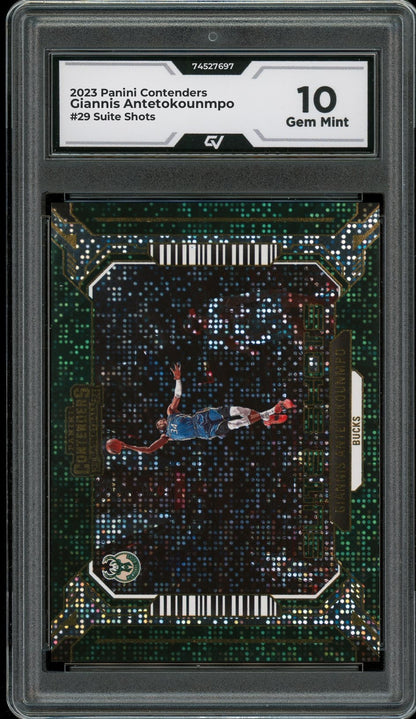 2023 Panini Contenders #29 Giannis Antetokounmpo Suite Shots Graded 10 Gem Mint - Front