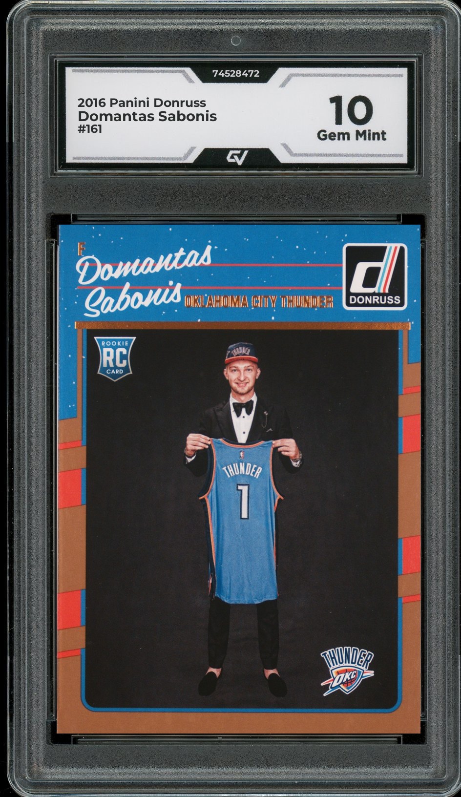 2016 Panini Donruss #161 Domantas Sabonis Rookie Card RC Graded 10 Gem Mint - Front