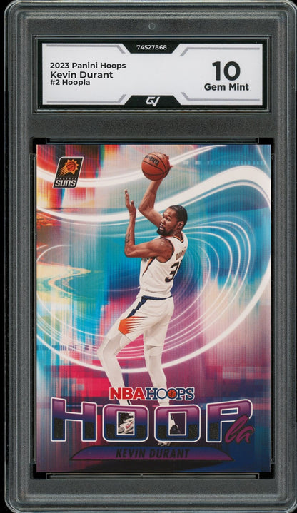 2023 Panini Hoops #2 Kevin Durant Hoopla Graded 10 Gem Mint - Front