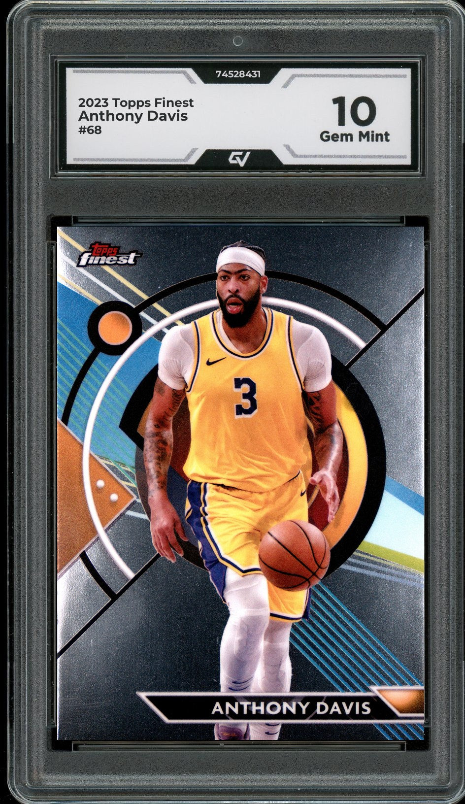 2023 Topps Finest #68 Anthony Davis Graded 10 Gem Mint - Front