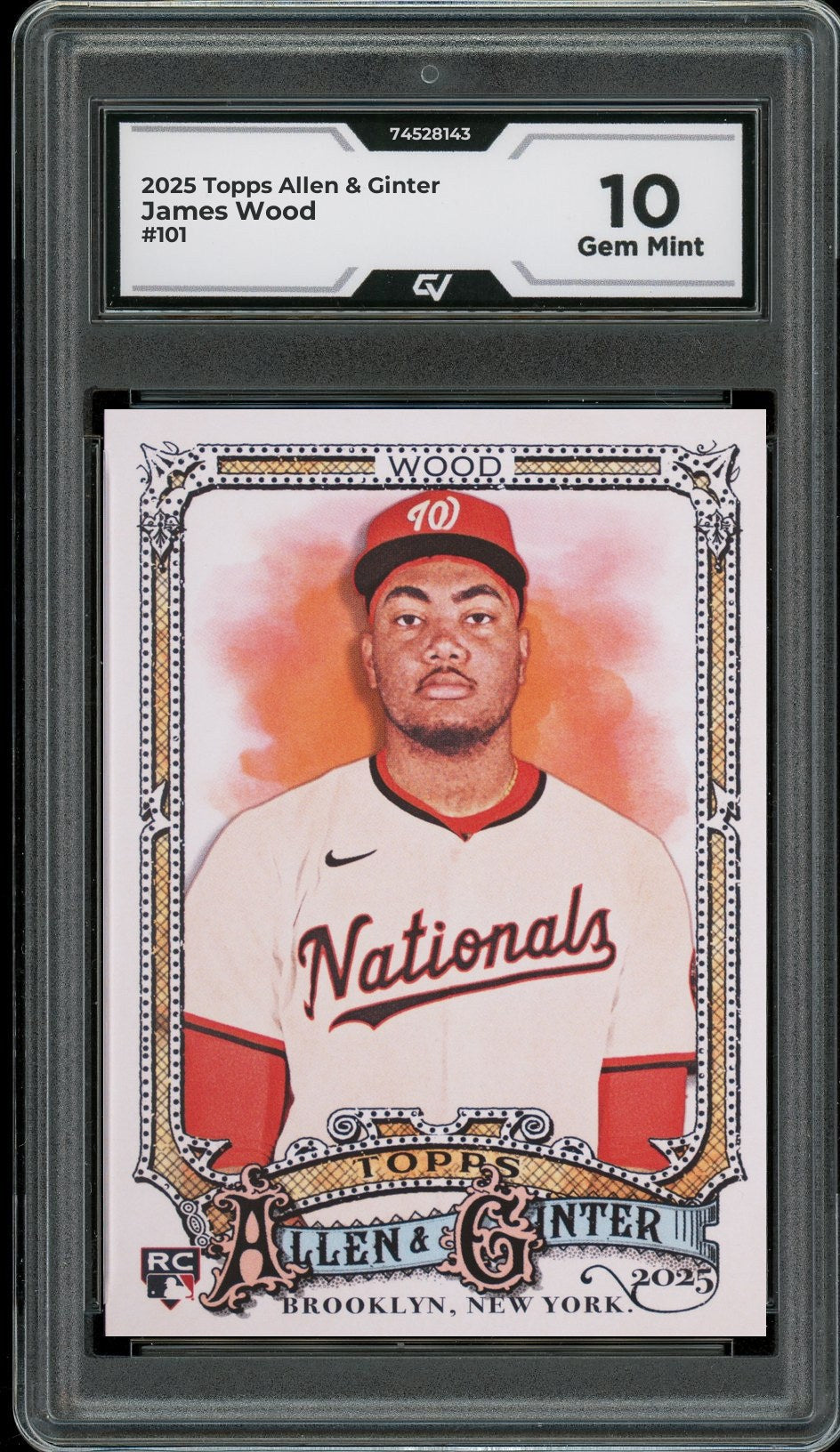 2025 Topps Allen & Ginter #101 James Wood Rookie Card RC Graded 10 Gem Mint - Front