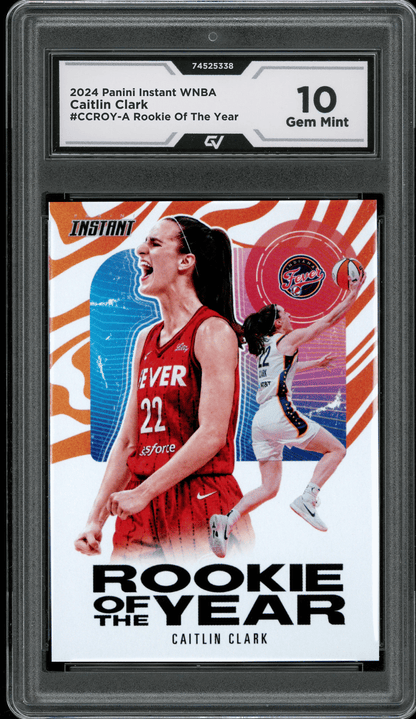 2024 Panini Instant WNBA #CCROY-A Caitlin Clark Rookie Of The Year Graded 10 Gem Mint