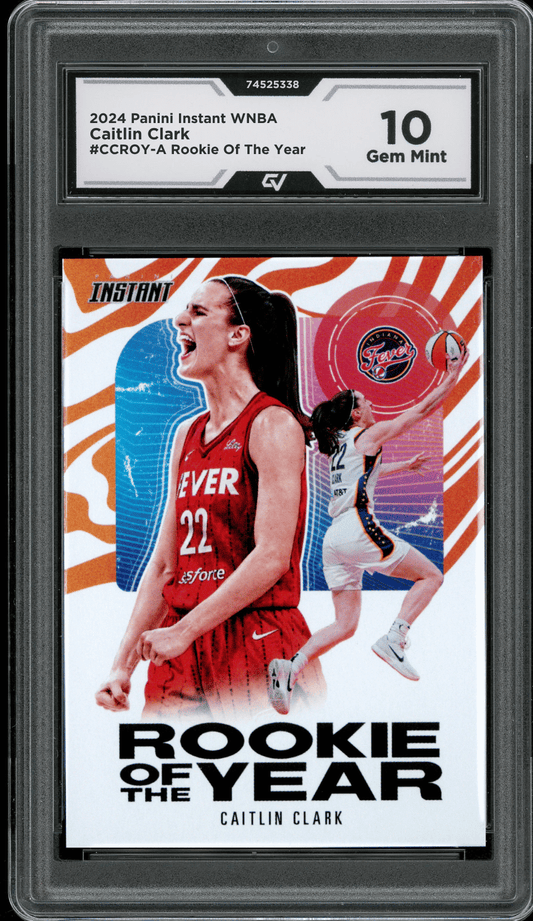 2024 Panini Instant WNBA #CCROY-A Caitlin Clark Rookie Of The Year Graded 10 Gem Mint