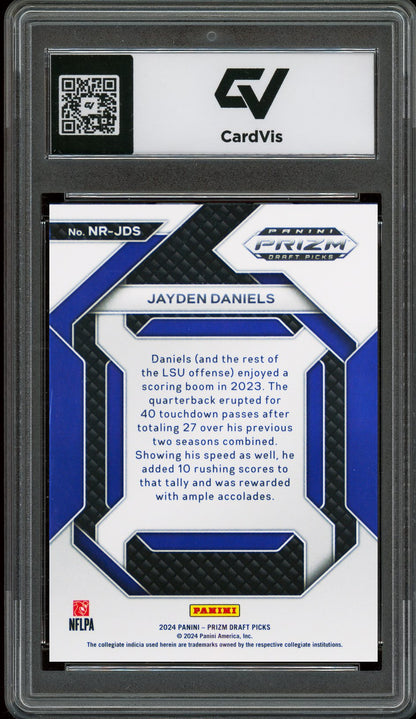 2024 Panini Prizm Draft Picks #NR-JDS Jayden Daniels New Recruits Rookie Card RC Graded 10 Gem Mint - Back