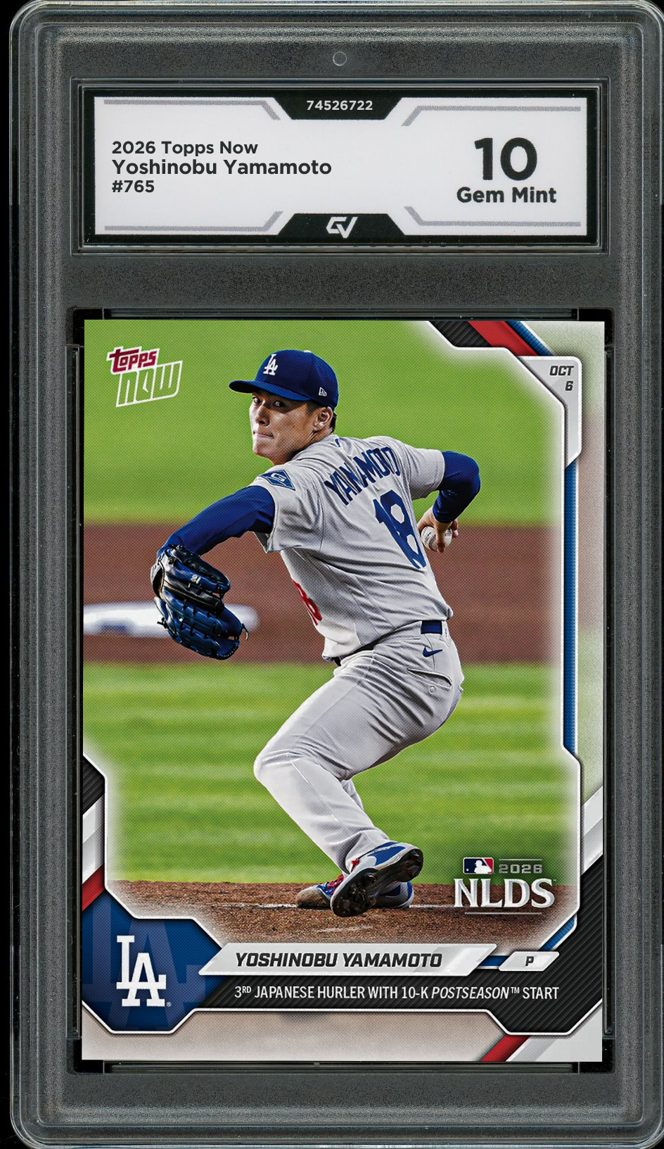 2026 Topps Now #765 Yoshinobu Yamamoto 10-K Graded 10 Gem Mint Presale