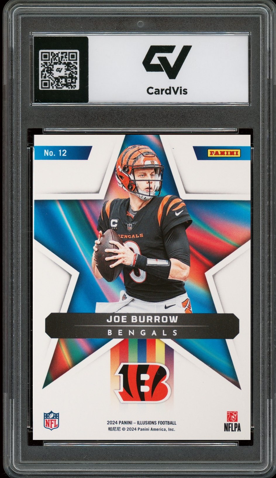 2024 Panini Illusions #12 Joe Burrow Shining Stars Graded 10 Gem Mint - Back