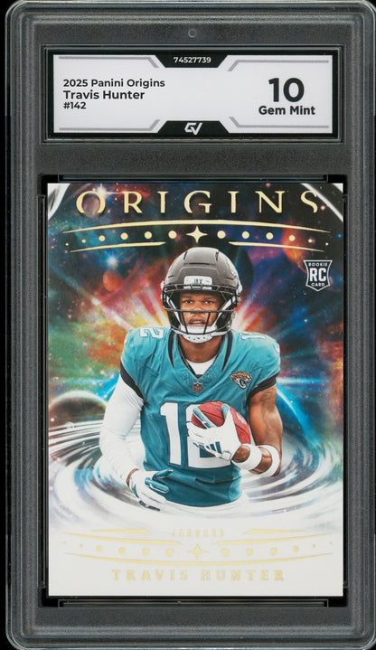 2025 Panini Origins #142 Travis Hunter Rookie Card RC Graded 10 Gem Mint - Front