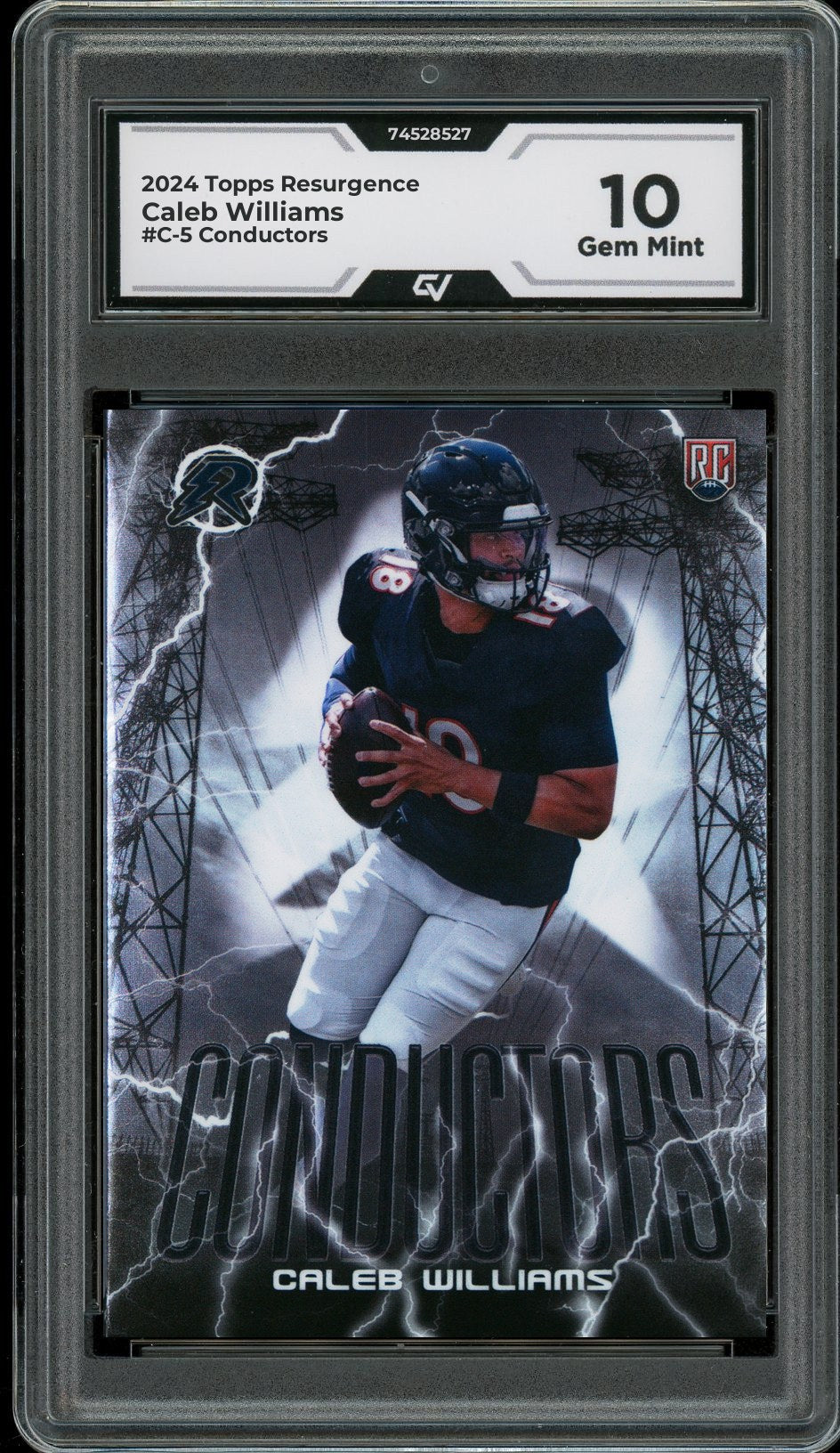 2024 Topps Resurgence #C-5 Caleb Williams Conductors Rookie Card RC Graded 10 Gem Mint - Front