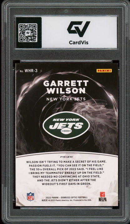 2022 Panini Donruss Optic #WHR-3 Garrett Wilson White Hot Rookies Rookie Card RC Graded 10 Gem Mint - Back