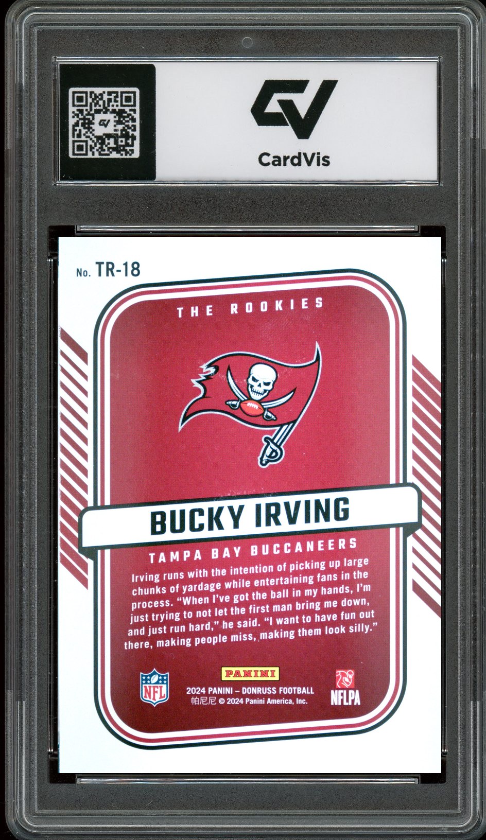 2024 Panini Donruss #TR-18 Bucky Irving The Rookies Rookie Card RC Graded 10 Gem Mint - Back